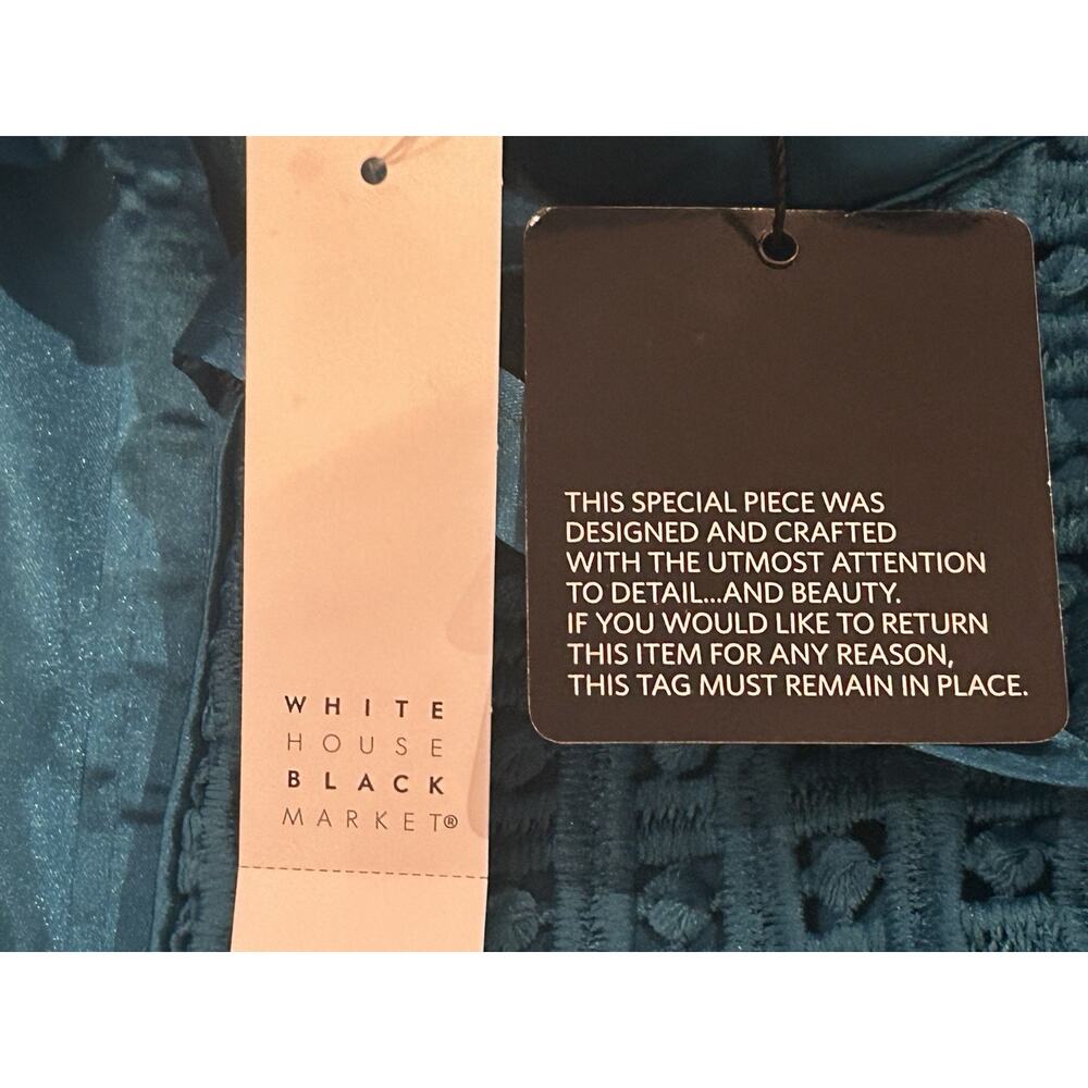 NWT White House Black Market Teal Lace Sheath Cocktail Dress size 10 - Picture 5 of 5